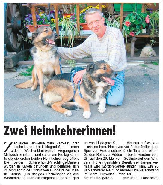 Pressebericht im Regensburger Wochenblatt vom 14. Juni 2006